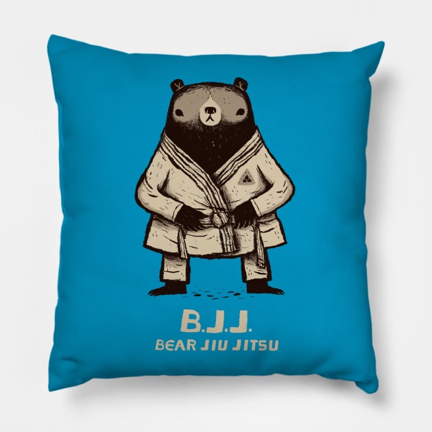 Bear Jiu Jitsu Pillow by Louisros