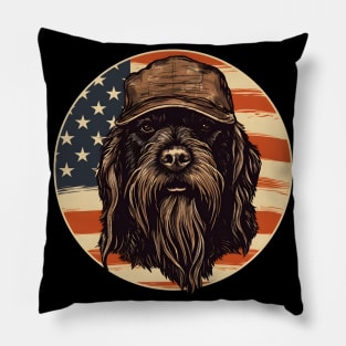 Patriotic Briard Pillow