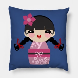 Pink Kokeshi Pillow