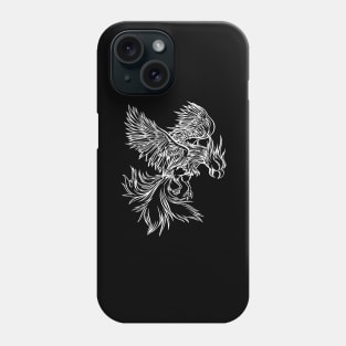 Phoenix  bird reborn from the ashes in white Phone Case