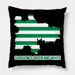 GLASGOW CITY CELTIC FOOTBALL CLUB GREEN AND WHITE MAP Pillow