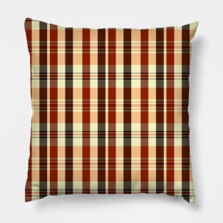 Sunset and Sunrise Aesthetic Artair 2 Hand Drawn Textured Plaid Pattern Pillow