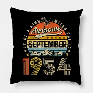 Awesome Since September 1954 Vintage 69th Birthday Pillow