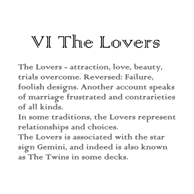 The Lovers Tarot Arcana meaning by Demonic cute cat