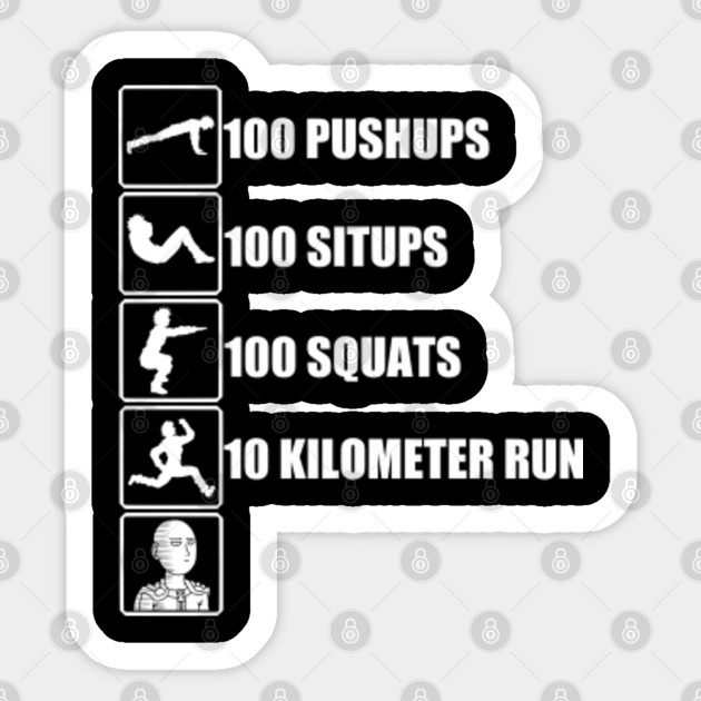 Get Wallpaper Become A One Punch Man Workout Sticker Teepublic For Android Free