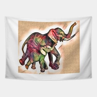 Elephant Mom and Baby Tapestry