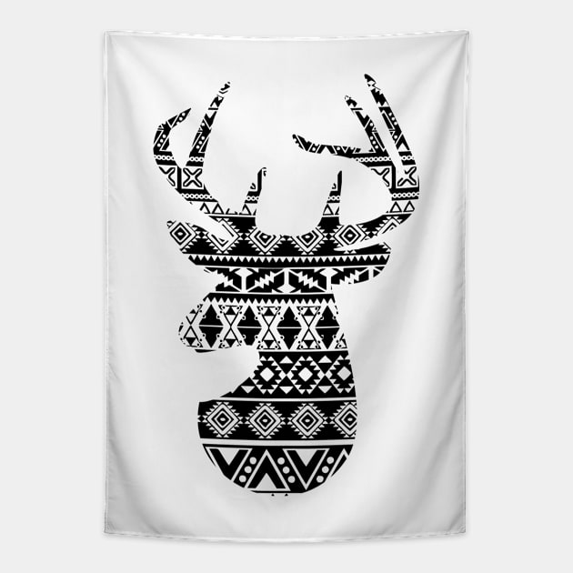 Big Buck Series: Patterned Buck Head Tapestry by Jarecrow 