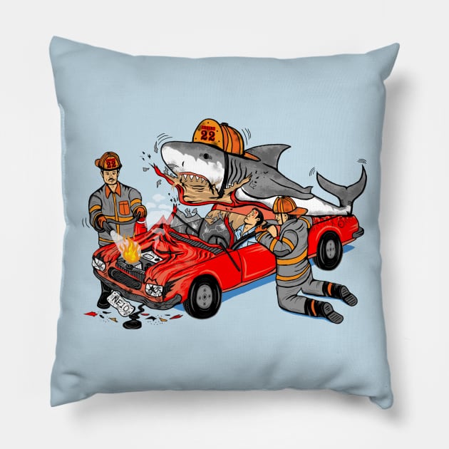 Jaws Of Life Pillow by SweetToothTees