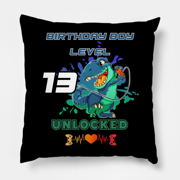 Birthday Boy Level 13 Unlocked Pillow by DesingHeven