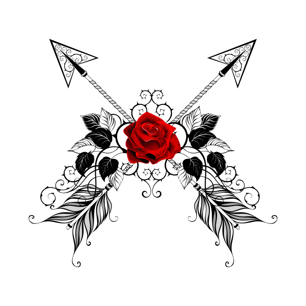 Black Arrows with Red Roses by Blackmoon9