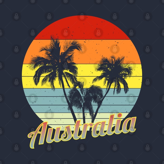 Australia Retro Tropical Palm Trees Vacation by macdonaldcreativestudios