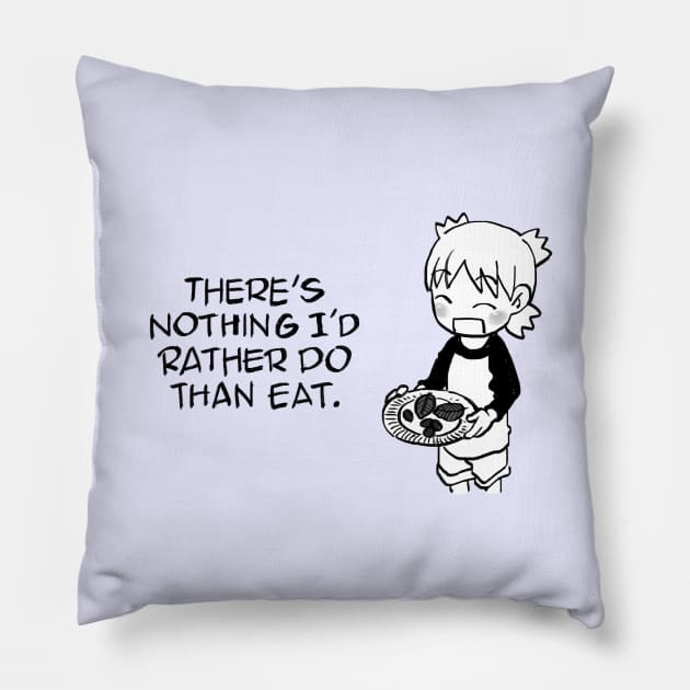 I draw yotsuba says there's nothing i'd rather do than eat / yotsubato Pillow by mudwizard