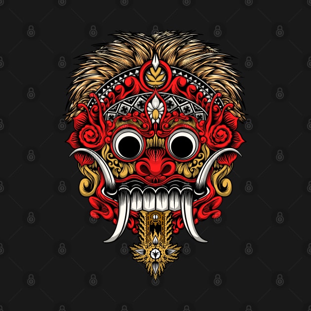 Rangda Mask - Red by Gofart