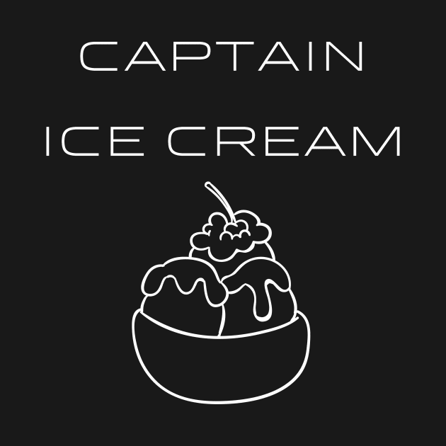 Captain Ice Cream Typography White Design by Stylomart