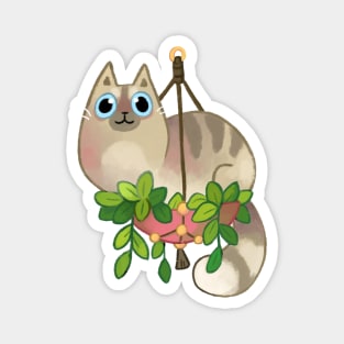 cat and plant Magnet