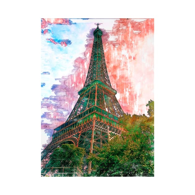 Eiffel Tower Red Sky Paris. For Eiffel Tower & Paris Lovers. by ColortrixArt