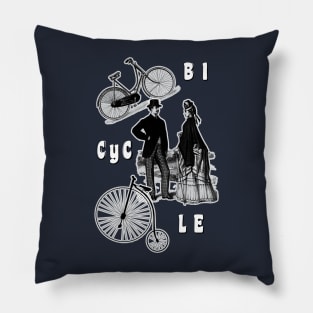 Victorian Bicycles and Fashion Pillow