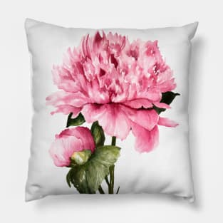 Loose Watercolor Peony 3 Pillow