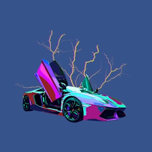 Lambo Aventador Storm Saint Blue T-Shirt