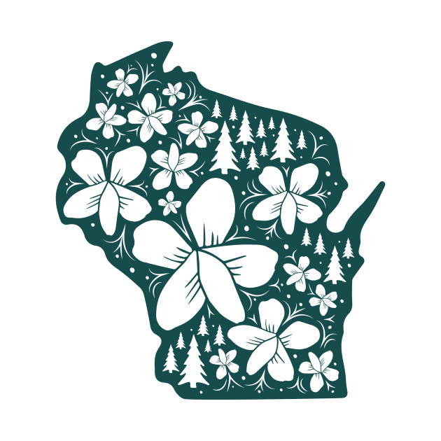 Disover Wisconsin Floral Nature Design - Wisconsin - T-Shirt