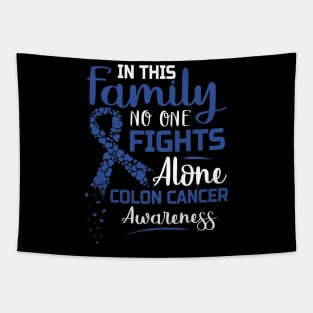 Colon Cancer Awareness Colorectal Blue Ribbon Tapestry