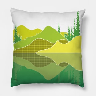 Landscape Vignette: Lime Reflection Lake Pillow