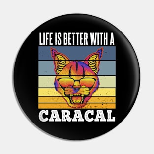 Caracal golden desert cat design Pin