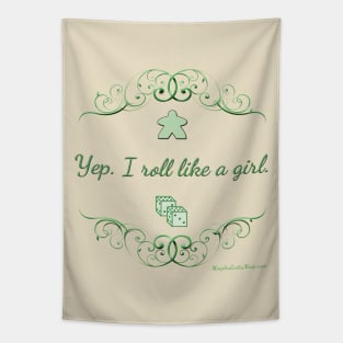 Like a Girl, green Tapestry