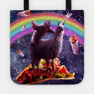 Space Sloth Riding Llama Unicorn - Taco & Burrito Tote