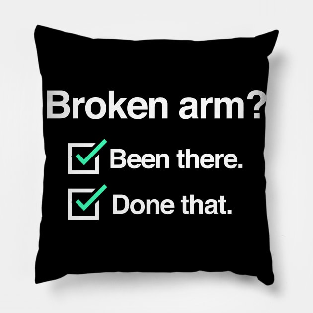 Funny Get Well Gift - Fractured Broken Arm Pillow by Wizardmode