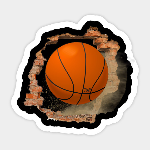 Basketball Through Wall Basketball Sticker Teepublic Au