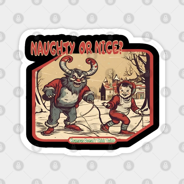 Krampus Naughty or Nice Magnet by Ilustradamus