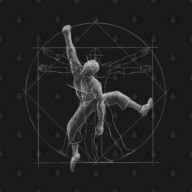 Vitruvian Man Climbing Artwork Climber Boulderer by SkizzenMonster