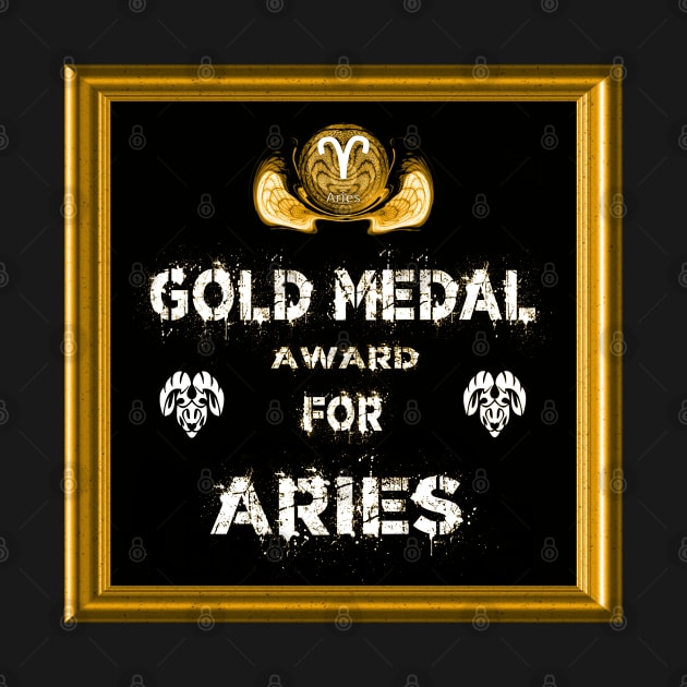 Aries Birthday Gift Gold Medal Award Winner by PlanetMonkey