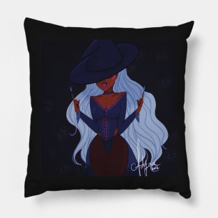 The Witch with Flaming Middle fingers Pillow