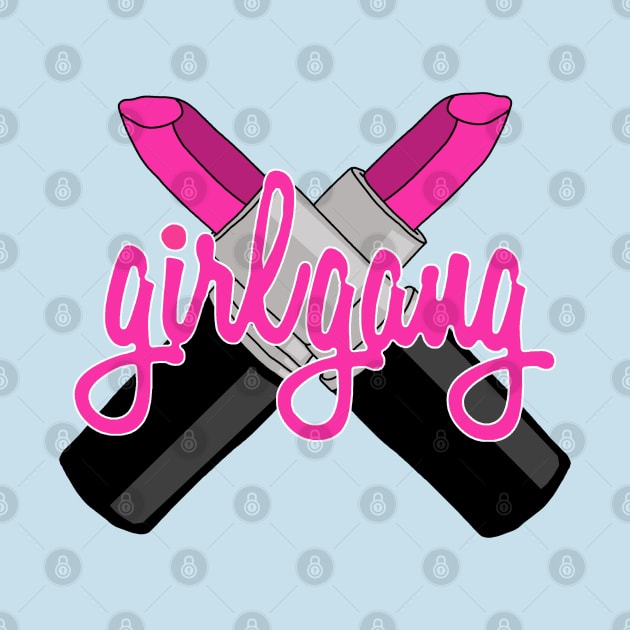 Girl Gang Lipstick Feminist Logo by PeakedNThe90s