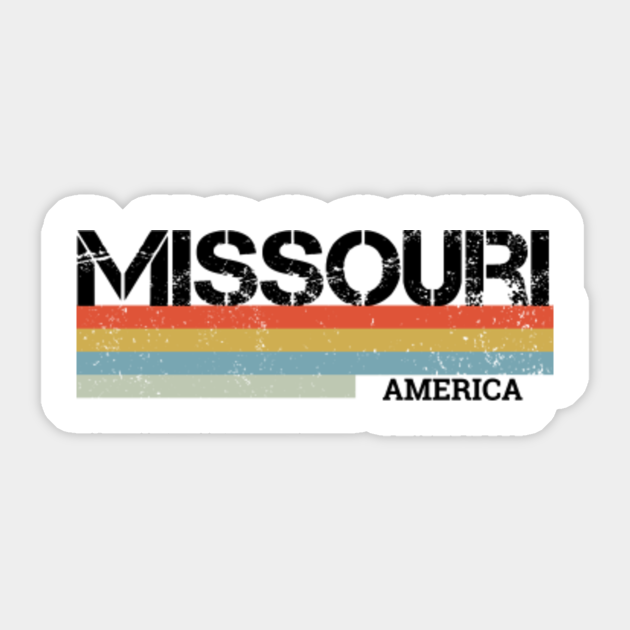Cool Missouri State Retro Vintage Stripes - Missouri - Sticker