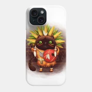 cat indian chief Phone Case