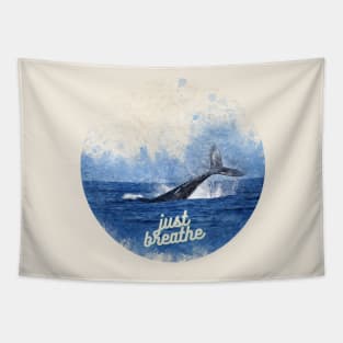 Just Breathe - Whale Tail Tapestry