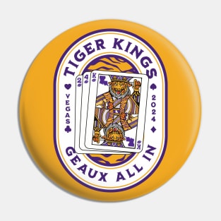 2024 Louisiana Tiger King Playing Card // Awesome King Tiger Purple and Gold Pin