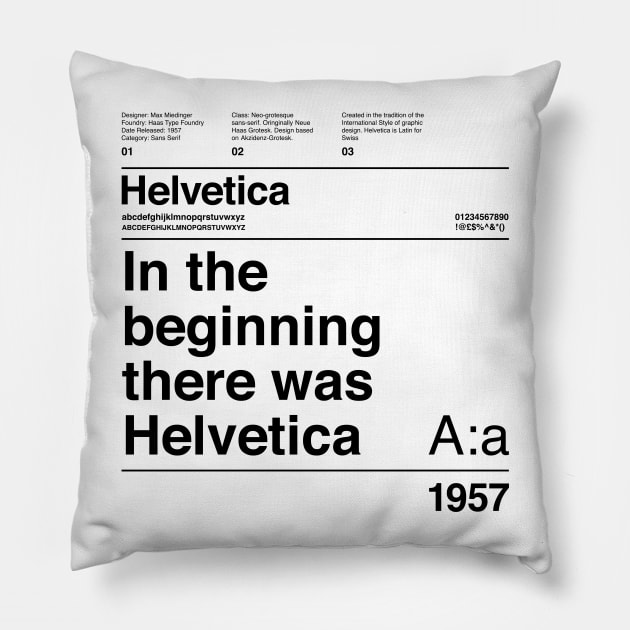 Helvetica Typography Font Design Pillow by So Young So Good