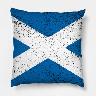 Distressed Scottish Saltire St Andrews Flag Design Pillow