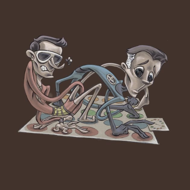 Plastic Man and Mr. Fantastic playing Twister by majanation