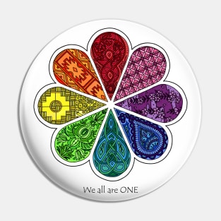 We All Are One Color Wheel Pin