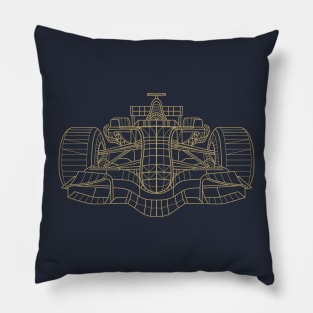 F1 Car Front Blueprint Pillow