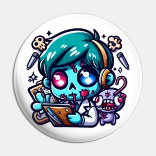 Funny Zombie Brains Pin