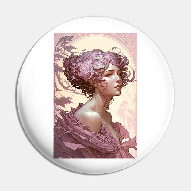 Pretty in Pink - Art Nouveau Pin by ArtNouveauChic