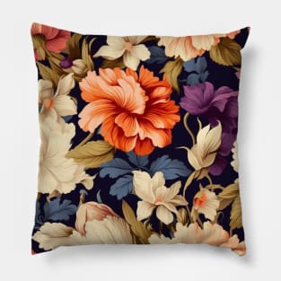 2. Vintage Retro Floral Pattern Artdeco Abstract Delicate Elegance Aesthetic Flowers Spring Pillow