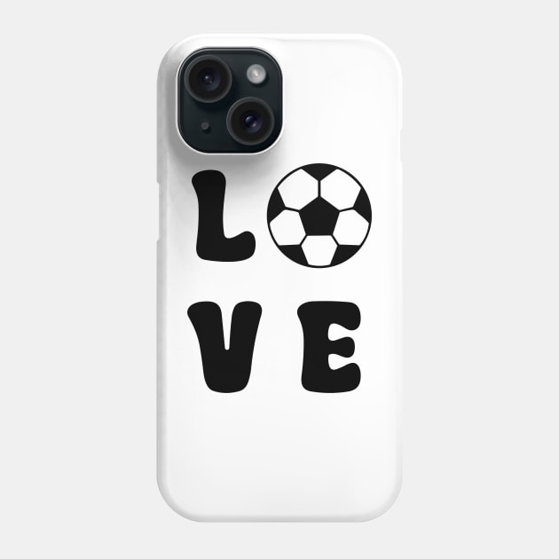 Love Soccer Black Phone Case by sapphire seaside studio