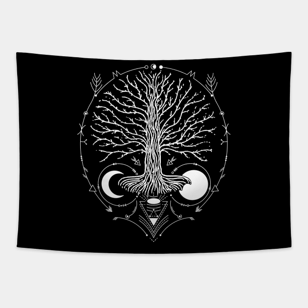 Yggdrasil - Tree of Life | Norse Pagan Symbol Tapestry by CelestialStudio